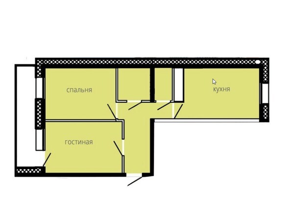 Планировка двухкомнатной квартиры 50,54 кв.м