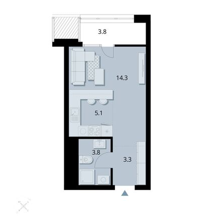 Планировка Студия 30,26 м²