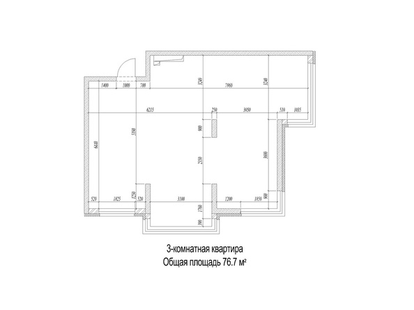 Планировка 3-комн 76,7 м²