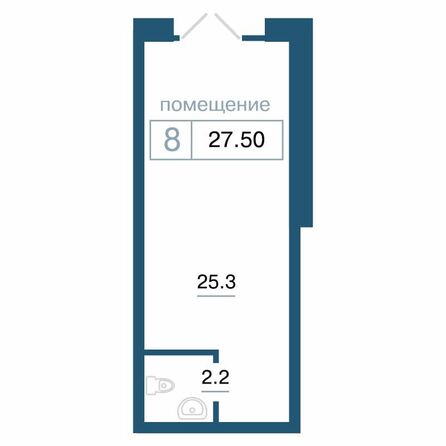 Планировка 1-комн 27,5 м²