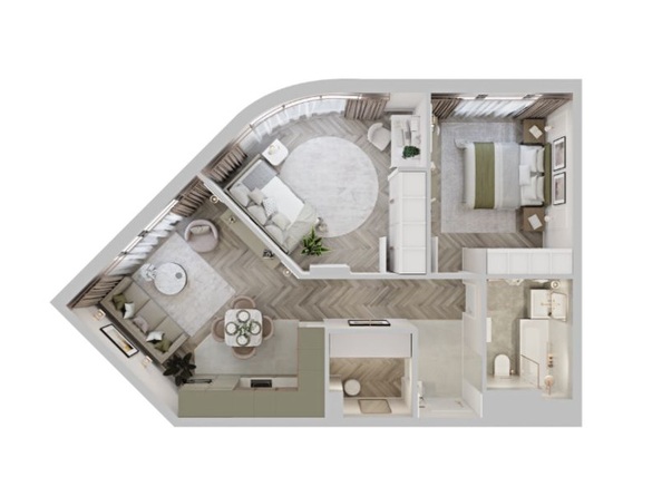 Планировка 2-комн 61, 61,29 м²