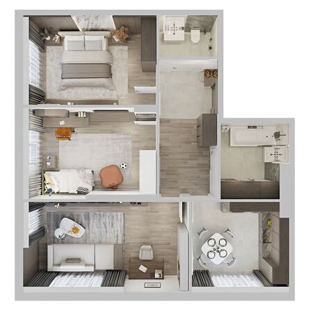 Планировка 3-комн 80,9 м²