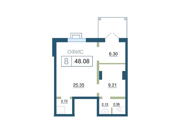 Планировка  48,08 м²