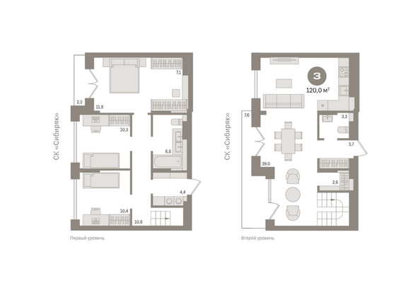 Планировка 3-комн 119,96 м²