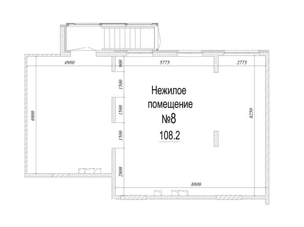 Планировка нежилого помещения 108.2 кв.м