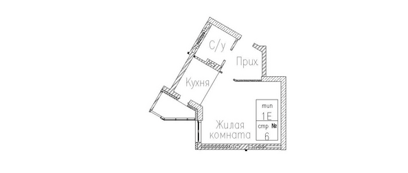 Планировка 1-комн 46,09 м²