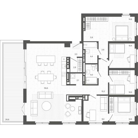 Планировка 6-комн 175,39 м²