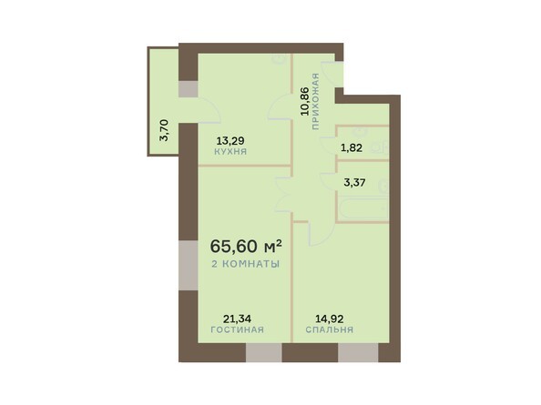 Планировка двухкомнатной квартиры 66,71 кв.м