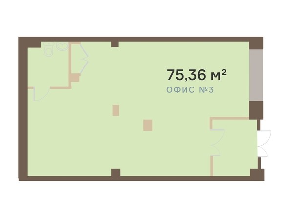Планировка  75,36 м²