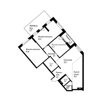 Планировка 4-комн 120,4 м²