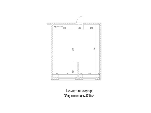 Планировка 1-комн 47 м²
