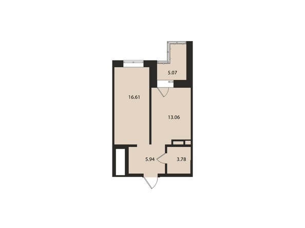 Планировка однокомнатной квартиры 43,5 кв.м