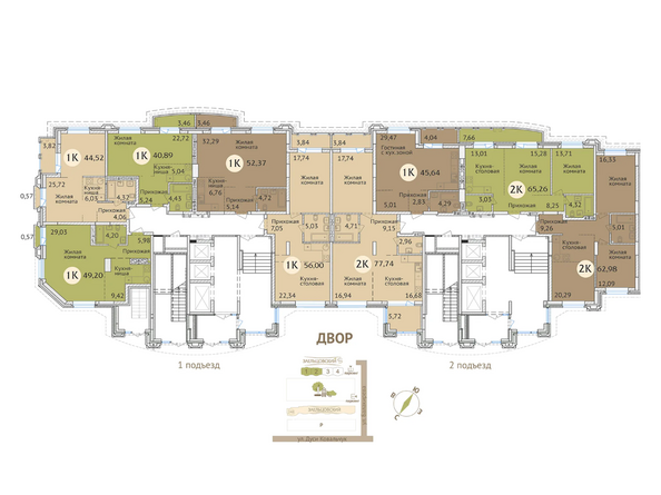 Типовой план этажа 3-4 подъезд