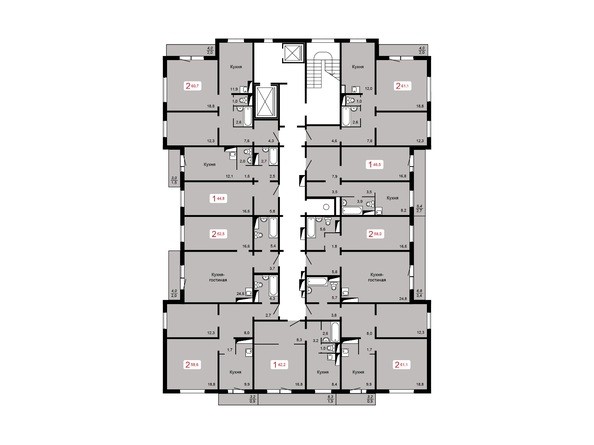 План 2-9 этажа