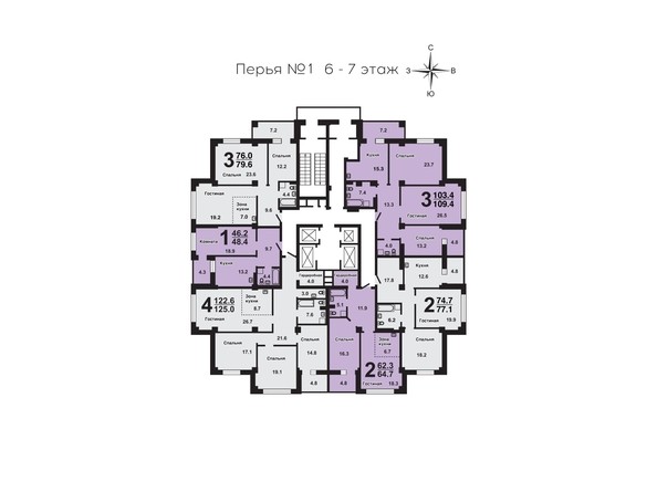 План 6-7 этажей