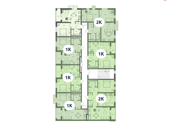 Типовой план этажа 9 подъезд