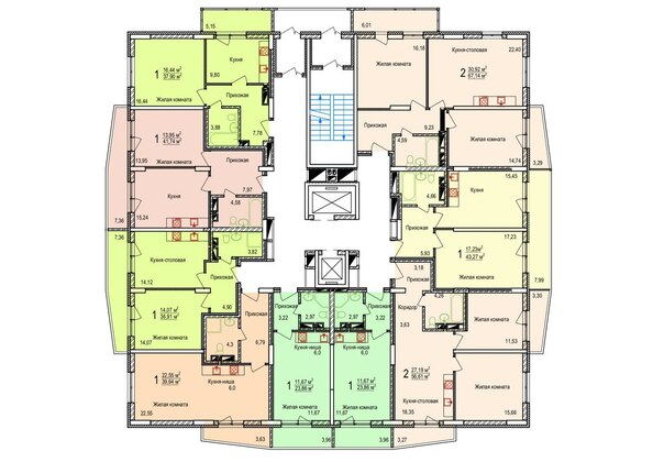 План 2-11 этажа