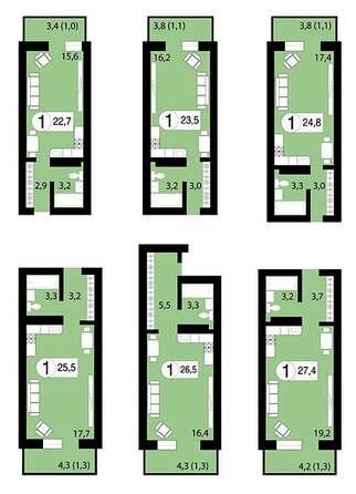 планировки квартир во 2, 3 подъездах