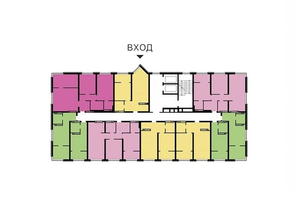 Блок-секция 2. Планировка типового этажа