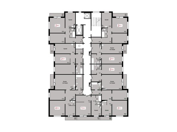 Планировка 2-5 этажей