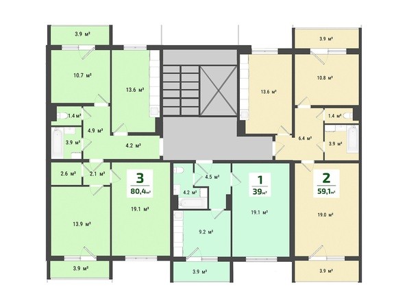 Типовой план этажа 1,5 подъезд