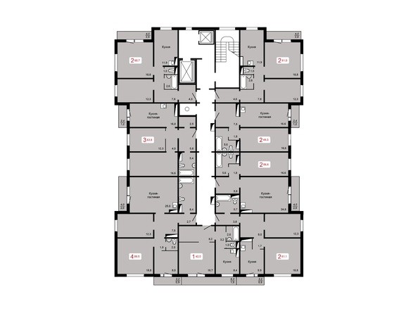 План 2-5 этажа