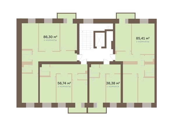 План Типовой этаж 1 секция этажа