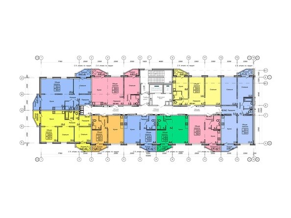 Блок-секция 2. Планировка 9-16 этажей