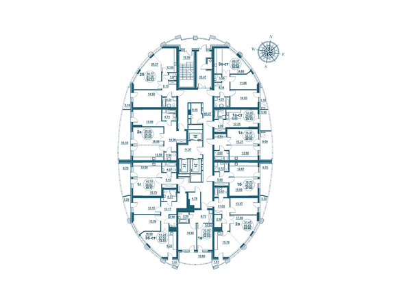 Планировка 3-20 этажей дома «Адмирал Ушаков»