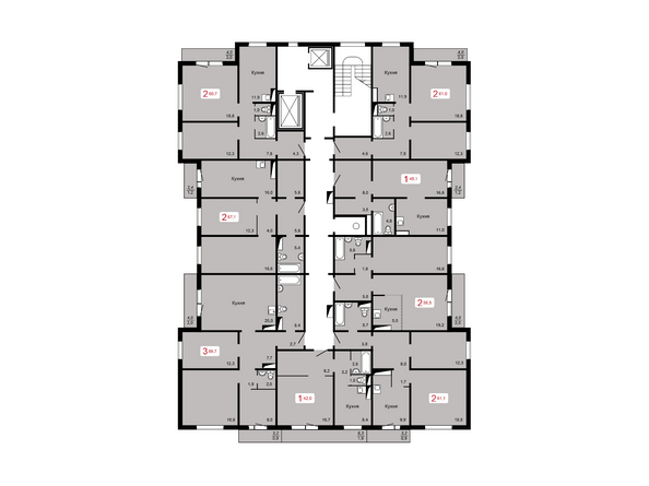Планировка 3-5 этажей