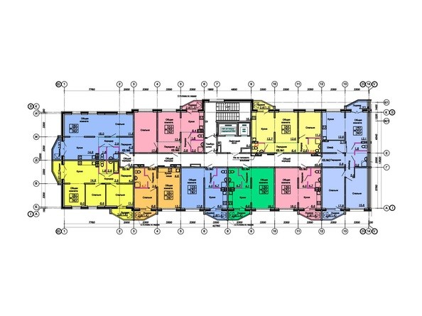 Блок-секция 2. Планировка типового этажа