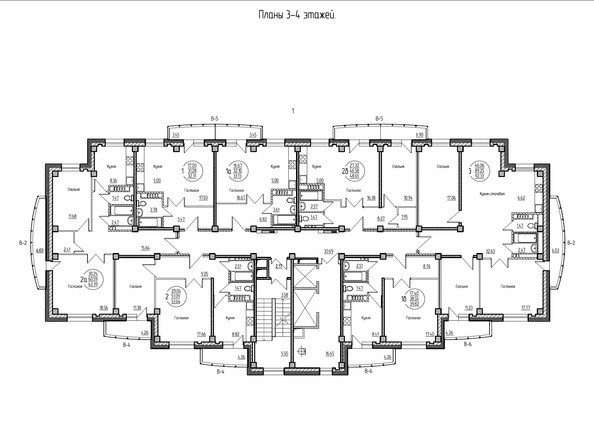 План 3-4 этажей
