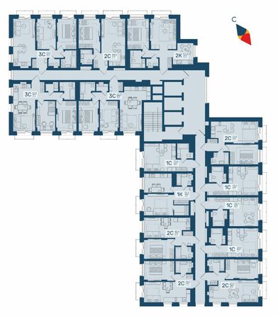 План 2-25 этажа