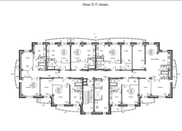 План 12-17 этажей