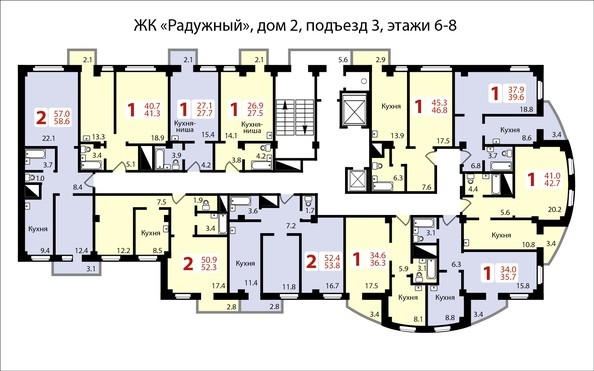 дом 2, под.3, этажи 6-8