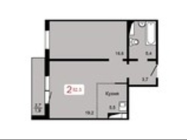 
   Продам 2-комнатную, 52.3 м², Аральская ул, 47

. Фото 1.