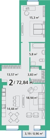 
   Продам 2-комнатную, 71.86 м², Березина ул, 82в

. Фото 1.