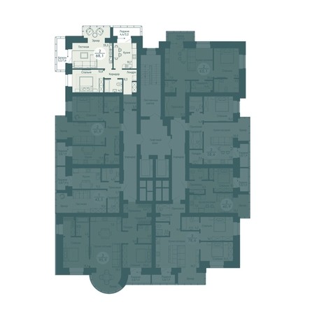 
   Продам 2-комнатную, 68.1 м², Авиаторов ул, 34

. Фото 1.