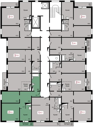 
   Продам 2-комнатную, 62.4 м², Мичурино, дом 2 строение 5

. Фото 5.