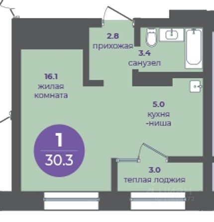 
   Продам 1-комнатную, 30 м², Прогресс-квартал Перемены, дом 1

. Фото 1.