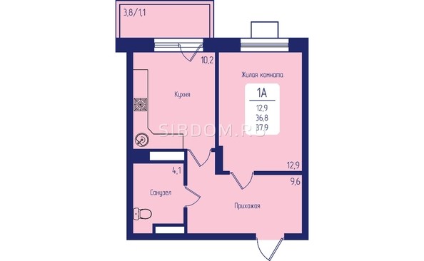 
   Продам 1-комнатную, 37.9 м², Univers (Универс), 2 квартал

. Фото 1.