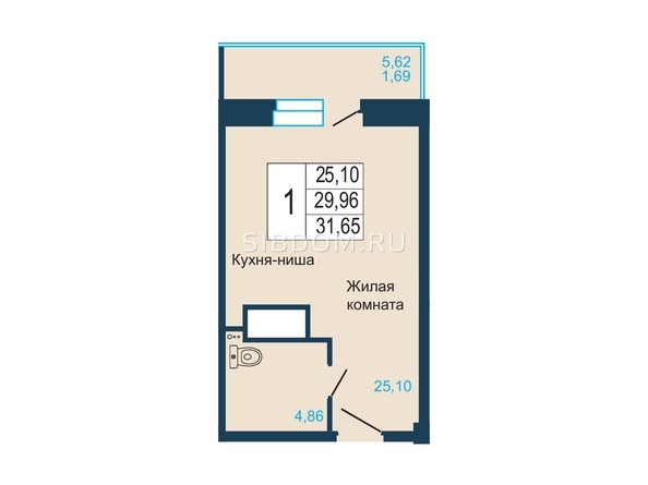 
   Продам 1-комнатную, 31.66 м², Светлогорский, II очередь

. Фото 1.