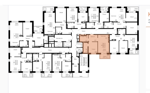 
   Продам 2-комнатную, 48.7 м², Петра Подзолкова ул, 19

. Фото 2.