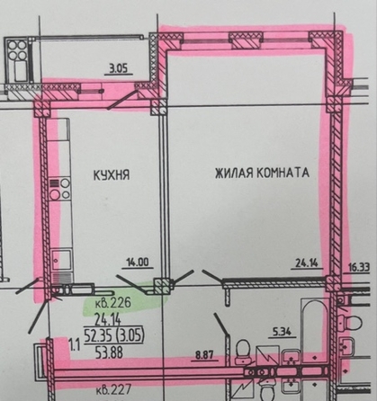 
   Продам 1-комнатную, 53.88 м², Петра Ломако ул, 8

. Фото 2.