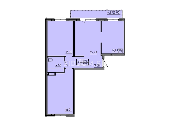 
   Продам 3-комнатную, 77.01 м², Соколовская ул, 20г

. Фото 2.