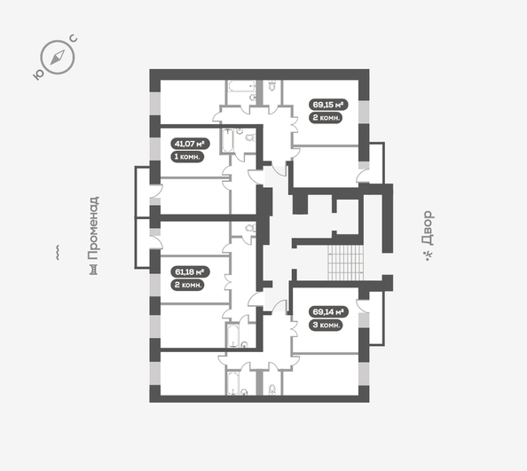 
   Продам 3-комнатную, 69.14 м², Сити-квартал Октябрьский, дом 2

. Фото 17.