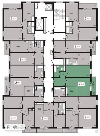 
   Продам 2-комнатную, 56.3 м², Мичурино, дом 2 строение 4

. Фото 1.