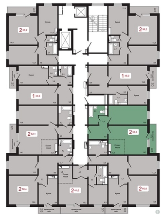 
   Продам 2-комнатную, 56.3 м², Мичурино, дом 2 строение 5

. Фото 5.