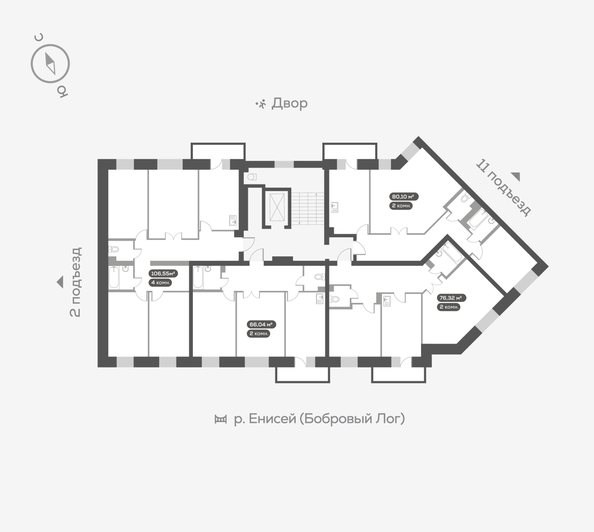 
   Продам 2-комнатную, 81 м², Академгородок ул, 74

. Фото 23.