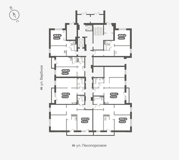 
   Продам 2-комнатную, 51.2 м², Белый квартал на Свободном, дом 3

. Фото 18.